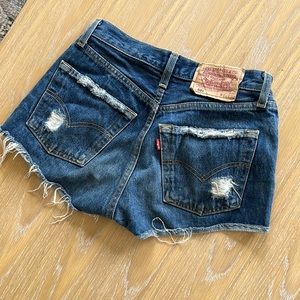 Levi’s 501 Distressed Denim shorts Customized size 0
